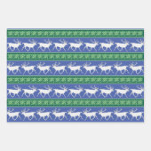 Witte rendierkleurige kerstset inpakpapier vel (Voorkant 2)