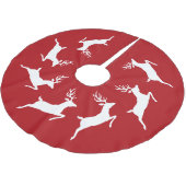 Witte rendiersilhouettes op rood kerstboom rok (Gekanteld)