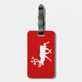 Witte rendiervis / Cariou Silhouette Bagagelabel (Achterkant verticaal)