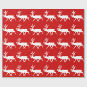 Witte rendiervis / Cariou Silhouette Cadeaupapier (Vlak)