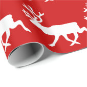 Witte rendiervis / Cariou Silhouette Cadeaupapier (Rol Hoek)