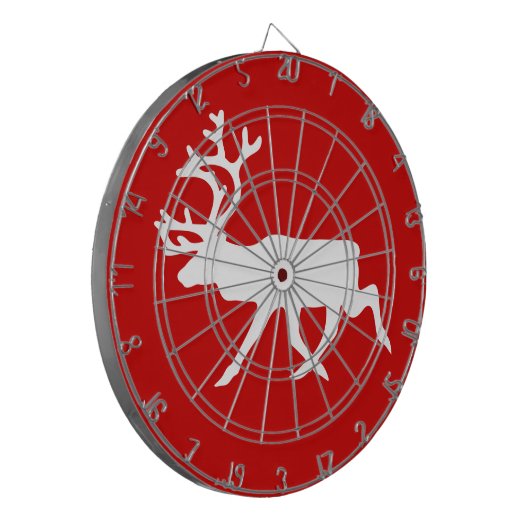 Witte rendiervis / Cariou Silhouette Dartbord (Voorkant Links)