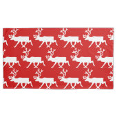 Witte rendiervis / Cariou Silhouette Kussensloop (Voorkant-Links)