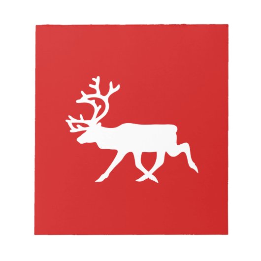 Witte rendiervis / Cariou Silhouette Notitieblok (Voorkant)