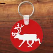 Witte rendiervis / Cariou Silhouette Sleutelhanger (Voorkant)