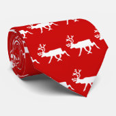 Witte rendiervis / Cariou Silhouette Stropdas (Opgerold)