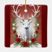 Witte rendiervis keramisch ornament (Achterkant)