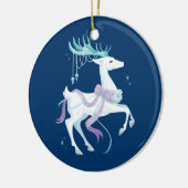 Witte rendiervis keramisch ornament (Links)