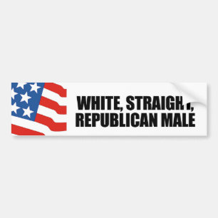 Witte, republikeinse mannetjes bumpersticker