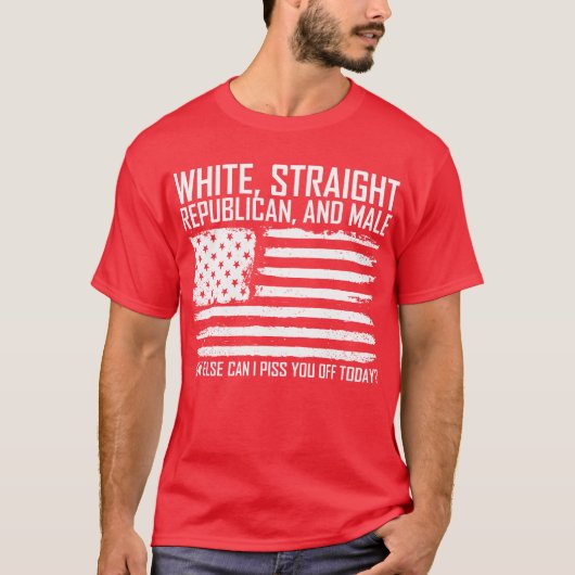 Witte, republikeinse mannetjes t-shirt (Voorkant)