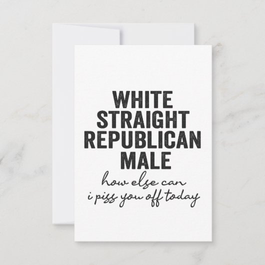 Witte, republikeinse mannetjesrepubliek bedankkaart (Voorkant)