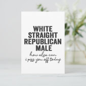 Witte, republikeinse mannetjesrepubliek bedankkaart (Staand voorkant)