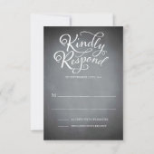 Witte respons voor script in Chalkboard RSVP Kaartje (Voorkant)