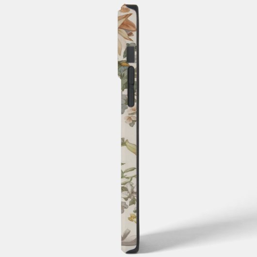 Witte Retro Bloemen Boho Esthetisch Case-Mate iPhone Case (Achterkant / Links)
