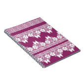 Witte Retro Kant vlinders Bourgondië Notitieboek (Rechterzijde)