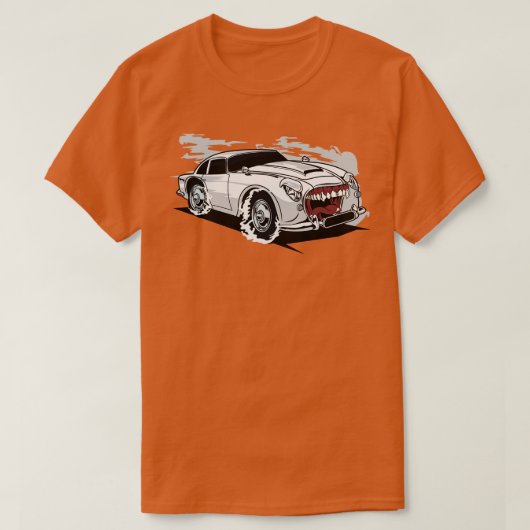 WITTE RETRO MONSTER AUTO T-SHIRT (Design voorkant)