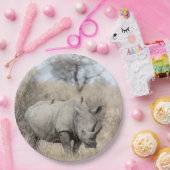 Witte Rhino Papieren Bordje (Feest)