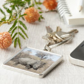 Witte Rhino Sleutelhanger (Zijkant)