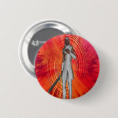 Witte Ridder Ronde Button 5,7 Cm (Voorkant /achterkant)
