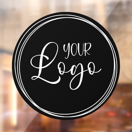 Witte ringen voor uw bedrijfslogo Zwart Raamsticker (Vel 2)