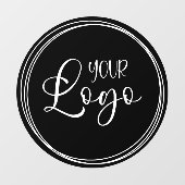 Witte ringen voor uw bedrijfslogo Zwart Raamsticker (Vel)