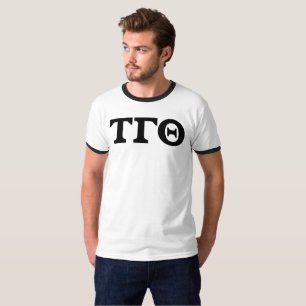 Witte Ringer T-shirt met zwarte blokletters