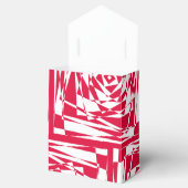 Witte rode abstracte illusie bedankdoosjes (Geopend)