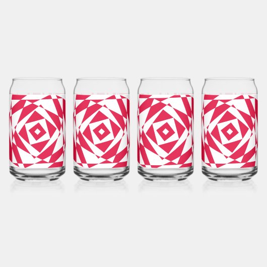 Witte rode abstracte illusie blikvorm glas (Links)