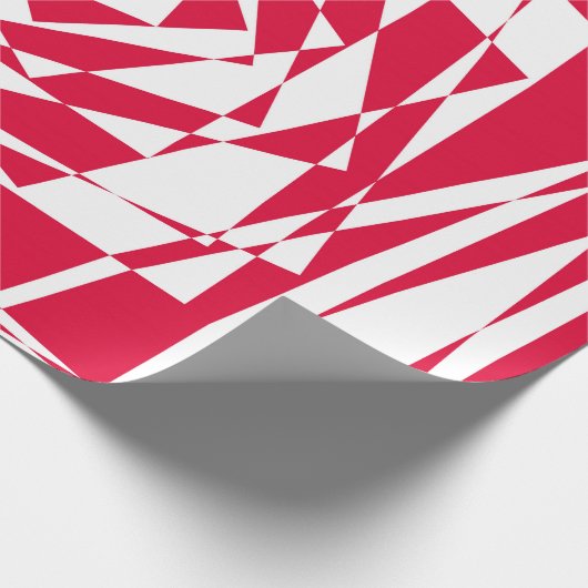 Witte rode abstracte illusie cadeaupapier (Hoek)