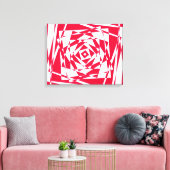 Witte rode abstracte illusie canvas afdruk (Insitu (Woonkamer))