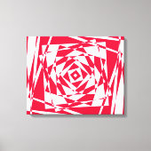 Witte rode abstracte illusie canvas afdruk (Voorkant)