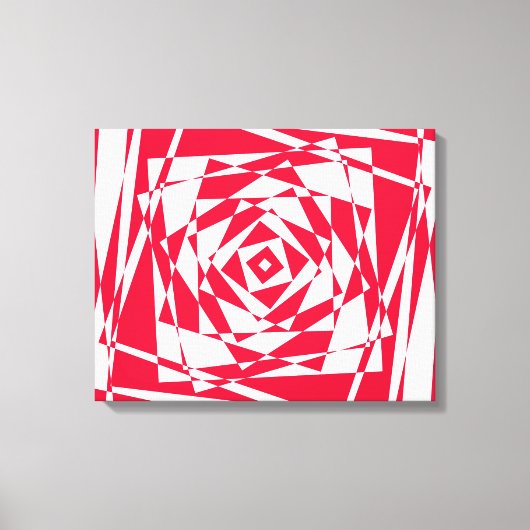Witte rode abstracte illusie canvas afdruk (Voorkant)