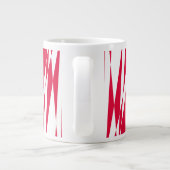 Witte rode abstracte illusie extra grote beker (Achterkant)