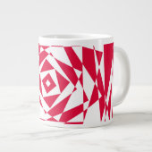 Witte rode abstracte illusie extra grote beker (Voorkant rechts)