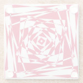 Witte rode abstracte illusie glazen onderzetter (Achterkant)