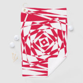 Witte rode abstracte illusie golfhanddoek (Insitu)