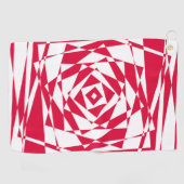 Witte rode abstracte illusie golfhanddoek (Horizontaal)