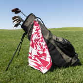 Witte rode abstracte illusie golfhanddoek (Groen)