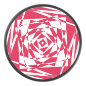 Witte rode abstracte illusie hockey puck (Voorkant)