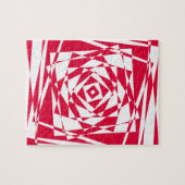 Witte rode abstracte illusie legpuzzel (Horizontaal)