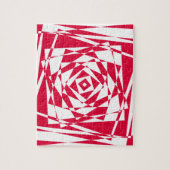 Witte rode abstracte illusie legpuzzel (Verticaal)