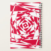 Witte rode abstracte illusie planner (Achterkant)