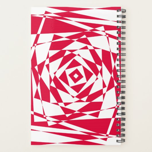 Witte rode abstracte illusie planner (Achterkant)
