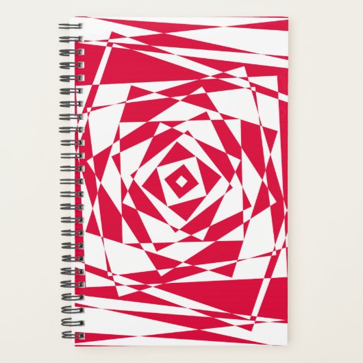Witte rode abstracte illusie planner (Voorkant)