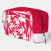 Witte rode abstracte illusie toilettasje (Rechterhoek)
