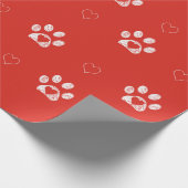 Witte rode achtergrond cadeaupapier (Hoek)