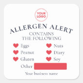 Witte Rode Allergie Alert Bakery Cake Food Sticker (Voorkant)