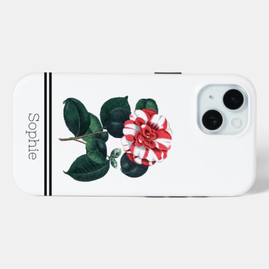 Witte & Rode Camillia Waterverf Custom Case-Mate iPhone Case (Achterkant (horizontaal))