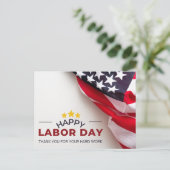 Witte rode enkelvoudige bevalling dag briefkaart (Staand voorkant)