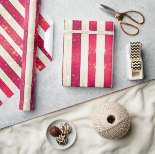 Witte rode houten planken met flitsers lichtpatroo cadeaupapier
